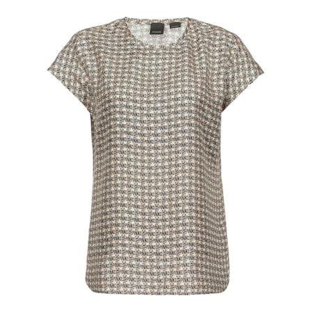 Pinko, Farida 5 Blouse Twill Print Grijs, Dames, Maat:S