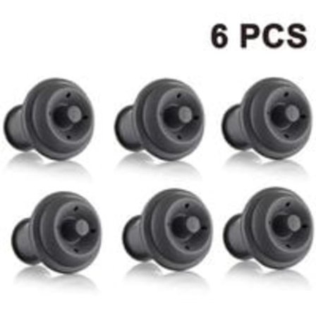 6-osainen viinisäästösetti, tyhjiösuuttimet, viinitulppa, uudelleenkäytettävä pullonsuljin pitää tyhjiöpumpputulppaa