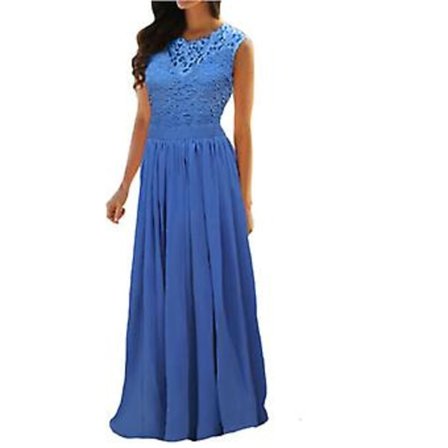 Elegante blonde bryllupskjoler for kvinner, aftenkjoler, selskapskjoler, brudepikekjoler, 100 % nye (L Blå)