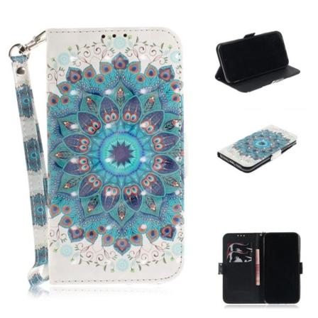 iPhone 9 Kimalteleva Kuviollinen Synteetti Nahkainen Lompakko Suojakotelo - Mandala Multicolor