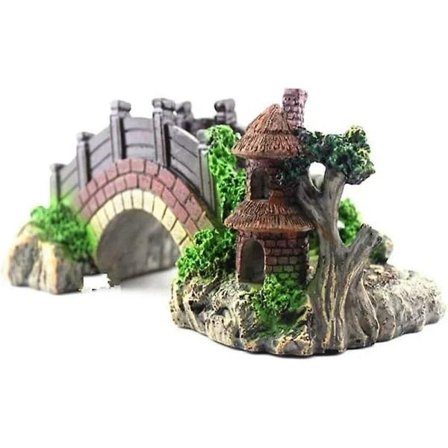 Crday Akvariebro Dekor, Akvarielandskapsdekor Akvarium Resinbro Fiskegave