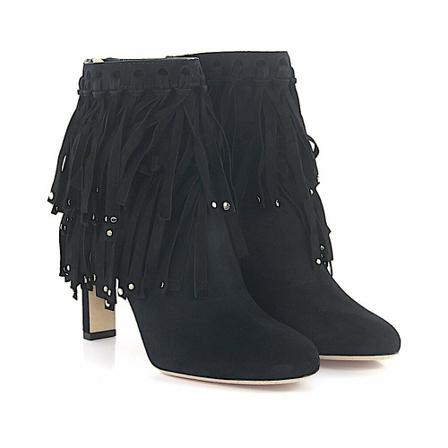 Jimmy Choo Black suede metal detailing ankle Laarzen , Zwart , Dames , Maat: 37 EU Enkellaarsjes