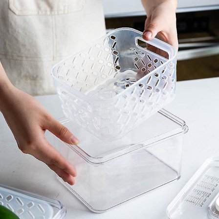 1 st Matförvaringsbehållare för Kylskåp med Avlopp