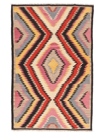 Handgeweven Kelim Moderne Vloerkleed 126X194 Wol Klein