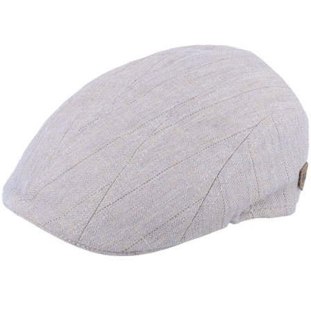 MJM Hats - Maddy Linen Mix Grey Flat Cap Flatcap Grey Cap - @ Hatstore