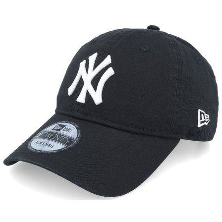 New Era - MLB Svart unconstructed Keps - New York Yankees 9TWENTY Black/White Dad Cap @ Hatstore