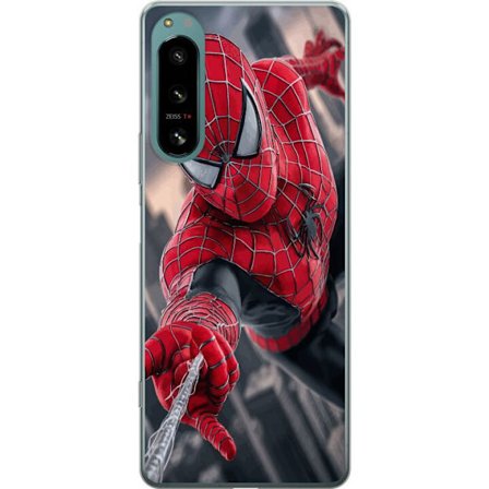 Yhteensopiva Puhelinkuori Sony Sony Xperia 5 IV Dynaaminen Spider-Man-kuvaus toimintanäkökulmasta, supervoimien teema liikkeen energialla ja elokuva
