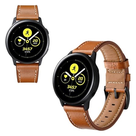 Samsung Galaxy Watch Active / Active 2 - 40mm / Active 2 - 44mm klockarmband i äkta läder - Brun