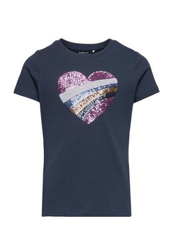 Nkffohira Ss Top T-shirts Short-sleeved Blå Name It