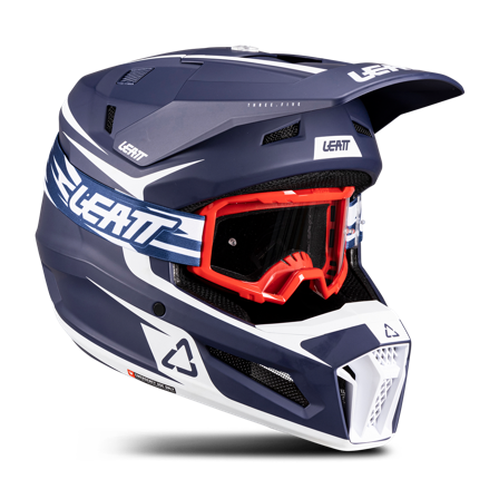 Leatt Moto 3.5 V26 Youth MX Helmet Kit with Goggles Blue L