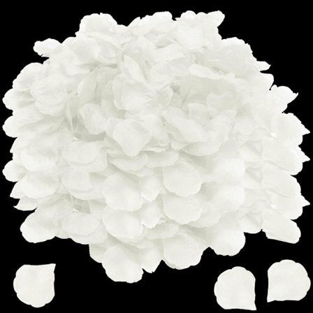 5000 stycken rosenblad, konstgjorda rosenblad, vita rosenblad bröllopsbordsdekoration, födelsedag, romantisk atmosfär