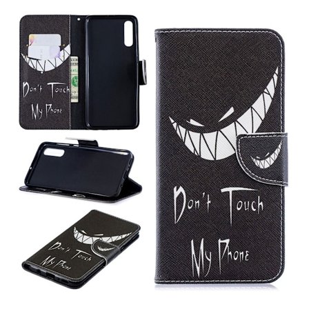 Samsung Galaxy A70 mönstrat läderfodral - Rör Inte Min Telefon