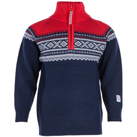 Marius Kids Kids' Wool Sweater with Zip Children long-sleeved sweaters Blue 12Y/152CM