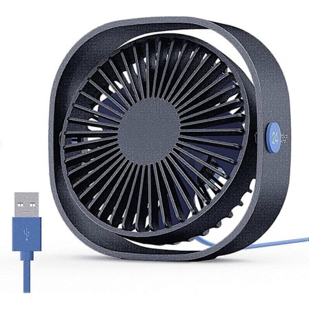 UBIUO USB Bordventilator, 3 Hastigheder Bærbar Skrivebordsventilator, 360° Roterbar Personlig Miniventilator med USB-stik, 4,8 tommer Lille 