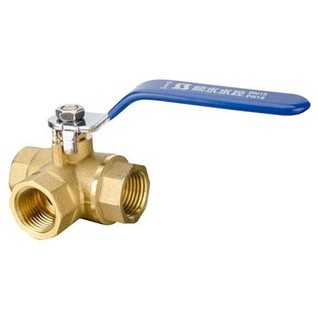 3-vägsventil, mässingskulventil DN15 1/2'', 3-vägsventiladapter, spakhandtag