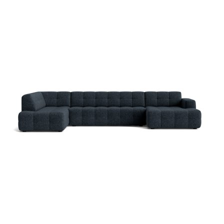 Paris U-sofa, højrevendt - Modesto Mørkeblå, Elegant U-Sofa med Høj Komfort, 382x218x77cm - Perfekt Samlingspunkt for Familie og Venner