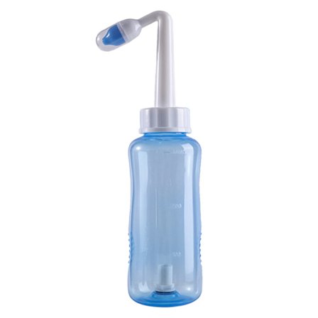 Sinus Rinse Flaske Automatisk Ventil Fjern Tilstoppet Næse Skylleapparat til Voksne Børn 300ml Kapacitet