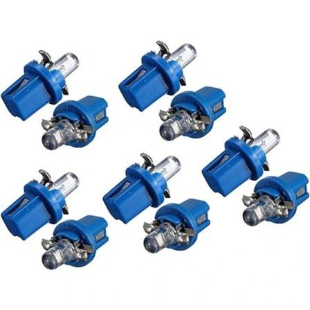 10x LED-pærer Instrumentpanel B8-5D T5-pærer med blå holder Sæt Bil