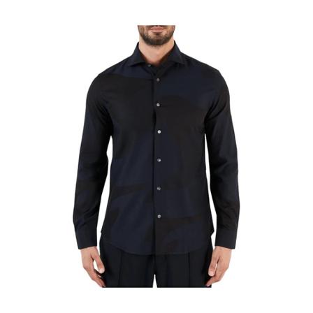 Emporio Armani, Shirt Blauw, Heren, Maat:M,Camouflage