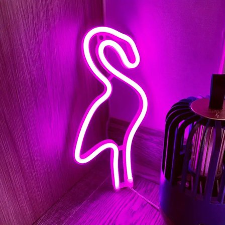1 stk Flamingo Neon Skiltlys, Størrelse 11,4x5,5in Ca (29x14cm) For Veggdekorasjon, USB Eller Batteridrevet, Rosa