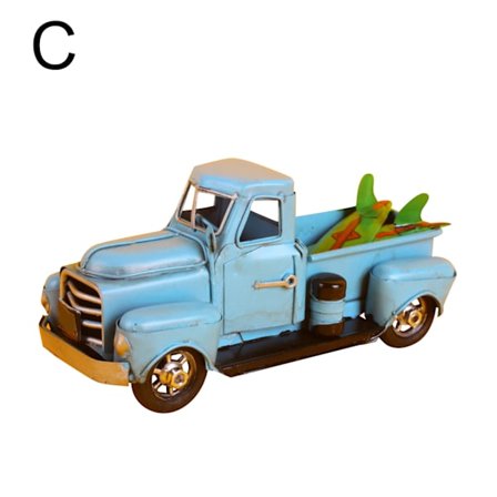 Snygg vintage metall rustik pickup truck skrivbordsdekorationer hemkontorsdekor