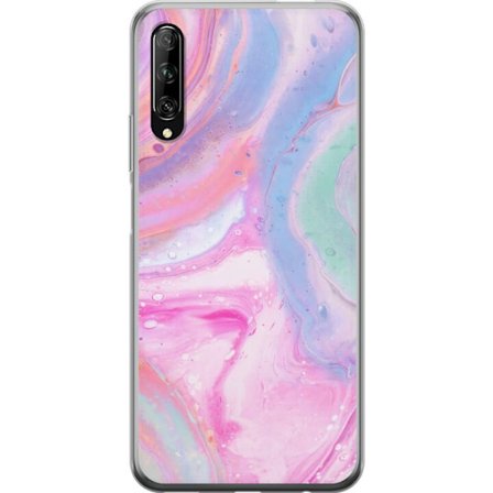 Yhteensopiva Puhelinkuori Huawei Huawei P smart Pro 2019 Abstrakti pastellin värinen marmoritaide, jossa on nestemäinen akryyli vaikutus pinkissä,