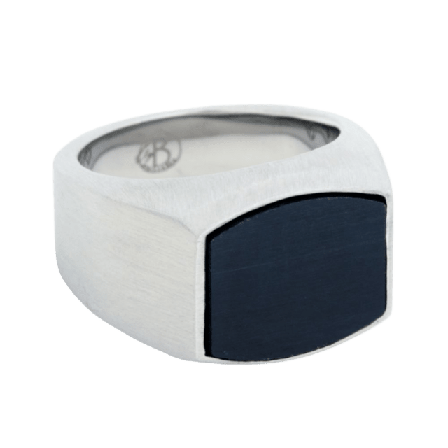 by BILLGREN Clinton Signet Ring Black Accessoarer Herr Silver 19 mm