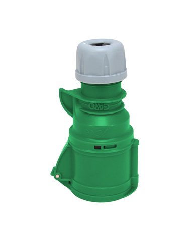 Garo S 432-2 Q Skjøtekontakt IP44, 5-polet, 32 A, Quick Grønn, 2 h, Stikkontakter & kabler