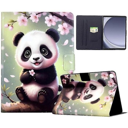 Jalustakotelo Samsung Galaxy Tab A9:lle kuviopainatuksella, nahkainen tablettikotelo automaattisella herätyksellä/lepotilalla