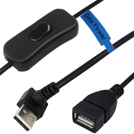 USB splitterkabel hane till hona USB 2.0-förlängningskabel med ON/OFF-knappar