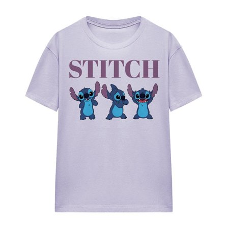 Lilo & Stitch Dam/Dam Stitch Poses T-Shirt L Lavendel