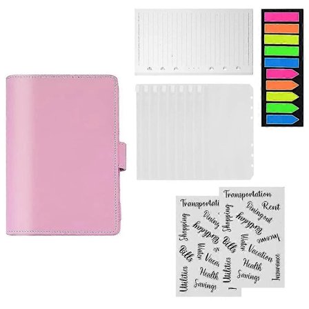 A6 Vaaleanpunainen Rahavihko Käteisrahan Säästökansio Kuorilla