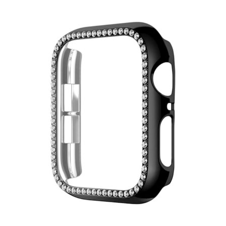 Apple Watch Series 6 / 5 / 4 / SE (2022) / SE (2023) / SE 40mm Hollow Impact-Resistant Watch Case Rhinestone Frame - Sort