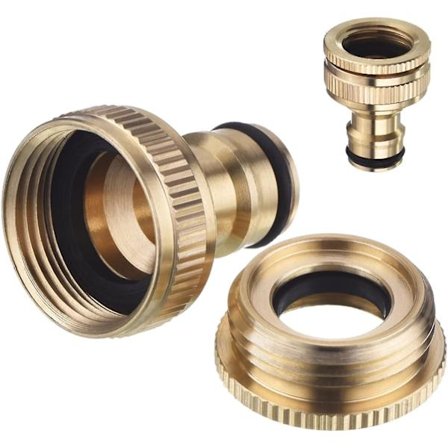 2 Pak Messing Havehanehane-Kobling, 1/2 Tomme Og 3/4 Tomme 2-i-1 Hun