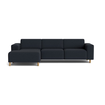 Seam chaiselong sofa, venstrevendt - Loop Mørkeblå - 280x150x78 - Sofa, chaiselong