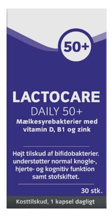 Lactocare Daily 50+ Mælkesyrebakterier 30 Kapsler, Helse & Madvarer, Ingredienser, Mælkesyrebakterier