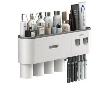 Magnetisk adsorption omvänd tandborste hållare vägg -automatisk tandkräm pressare