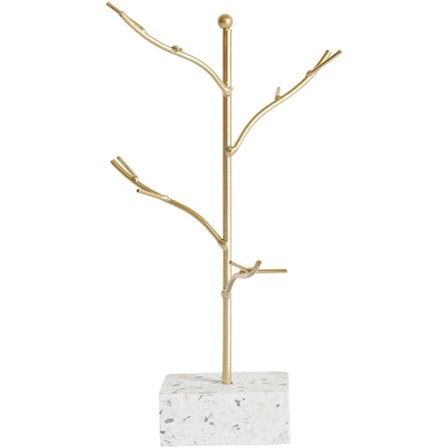 Korujen säilytysteline, puun oksien muotoilu korvakoruille kaulakorulle rannekorulle sormusteline, korujen järjestelyteline luonnollisella terrazzolla