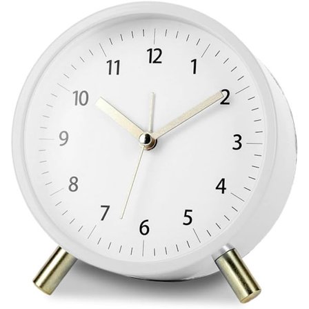 Stille Vækkeur med Natlys og baggrundsbelysning, Stille metalur – Stilrent, til soveværelse og rejser