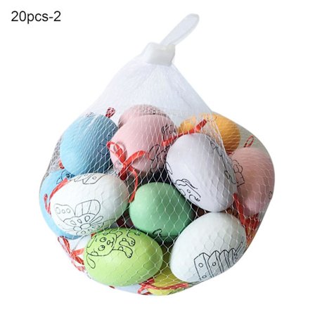 20 stk. hengende dekorasjon ensfarget håndverk ornamenter plast DIY maling påskeegg for påskegaver