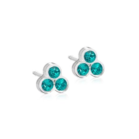 Blomdahl Örhängen MP Clover 6 mm, Blue Zircon