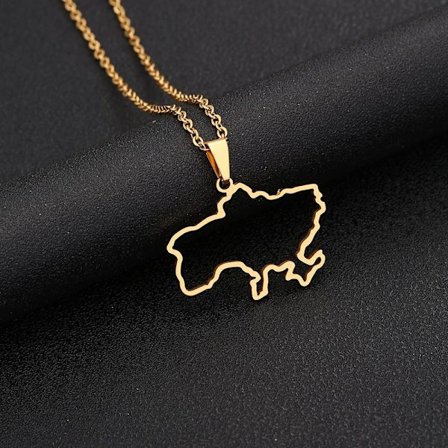 Map Pendant Halsband Geometric Outline Pendant Halsband GULD D D