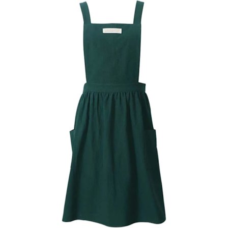 Firkantet, flat kjøkkenforkle i bomull og lin, kryssrem, hagearbeidsklær, matlaging, servering, kommersiell restaurant, maling, skulpturklær