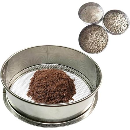 Havesigte, egnet til jord og sten, finkornet jordsigte, kompostjordsigte, multifunktionelt haveredskab.