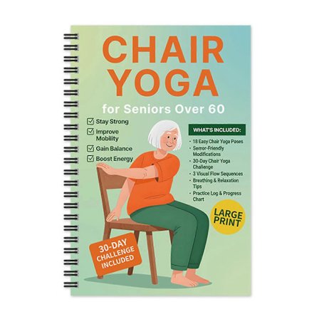 Stole Yoga for seniorer over 60, yogaguide notesbog med 40+ lav-impact øvelser til at forbedre mobilitet, balance & vægttab på 21 dage