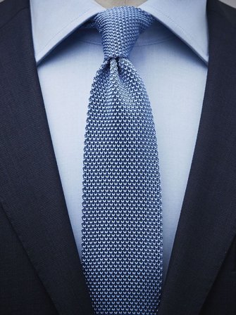 John Henric Men's Light Blue Knitted Tie Size 6
