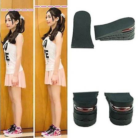 3-kerroksiset 6 cm korkeutta lisäävät pohjalliset kenkiin Ilmatyyny Näkymättömät korotuskorkokengät Mo