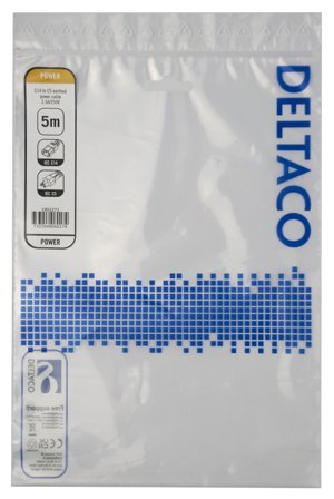 Deltaco Power cable IEC C14 - IEC C5, 5m, black
