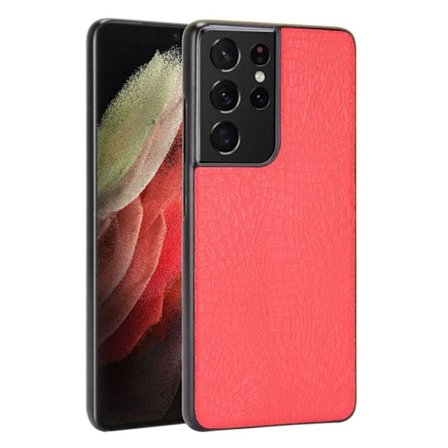 Croco Samsung Galaxy S21 Ultra 5G skal - Röd