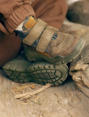 ANGULUS Shoes - Flat - With Velcro - Brown - 26